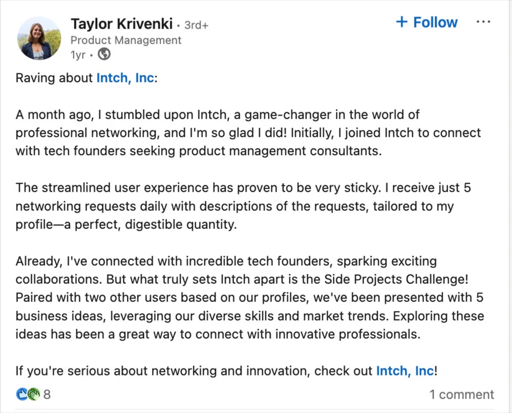 Customer review of Intch